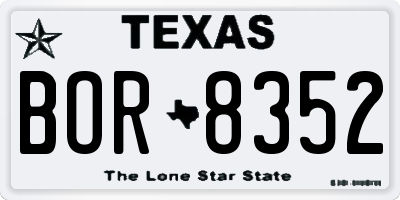 TX license plate BOR8352
