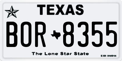 TX license plate BOR8355