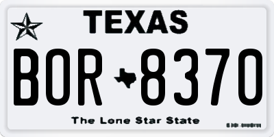 TX license plate BOR8370
