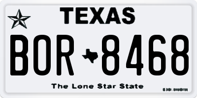 TX license plate BOR8468
