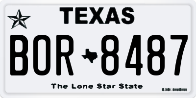 TX license plate BOR8487