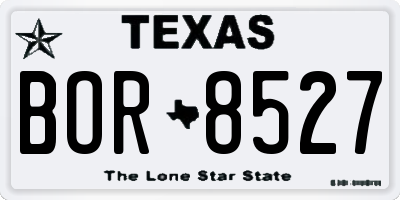 TX license plate BOR8527