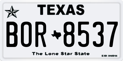 TX license plate BOR8537