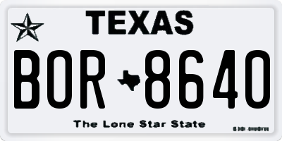 TX license plate BOR8640