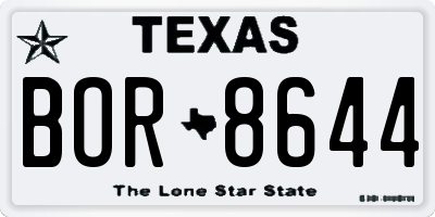 TX license plate BOR8644