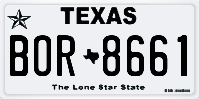 TX license plate BOR8661