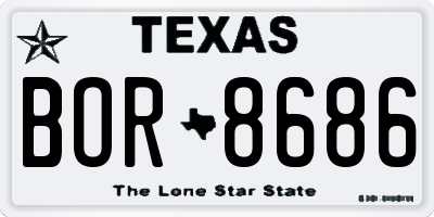 TX license plate BOR8686