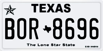 TX license plate BOR8696