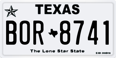 TX license plate BOR8741