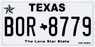 TX license plate BOR8779