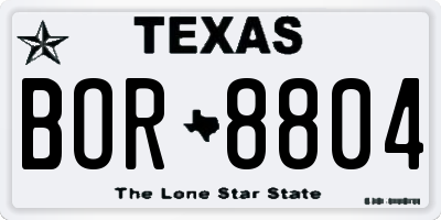 TX license plate BOR8804