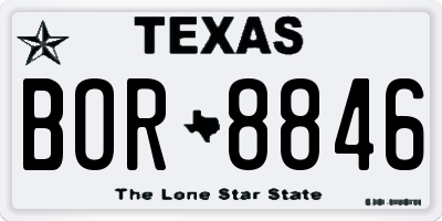 TX license plate BOR8846