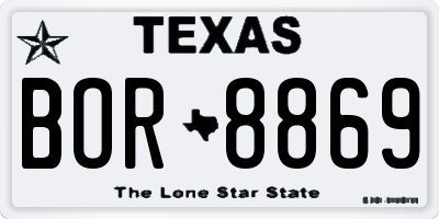 TX license plate BOR8869