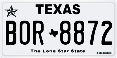 TX license plate BOR8872