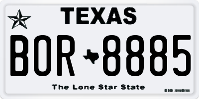 TX license plate BOR8885