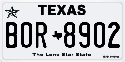 TX license plate BOR8902