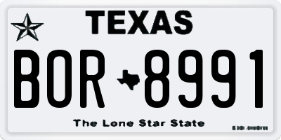 TX license plate BOR8991