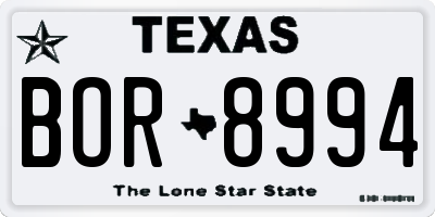 TX license plate BOR8994