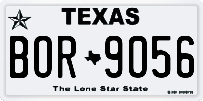 TX license plate BOR9056