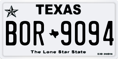 TX license plate BOR9094