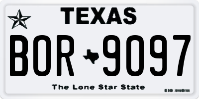 TX license plate BOR9097