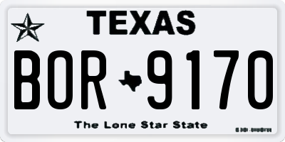 TX license plate BOR9170