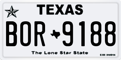 TX license plate BOR9188