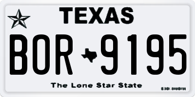 TX license plate BOR9195