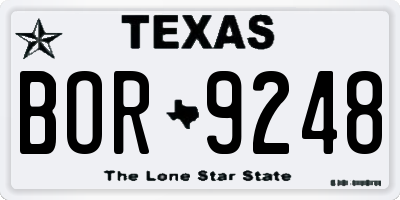 TX license plate BOR9248