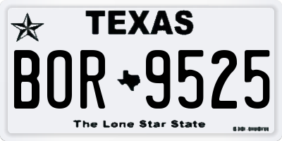 TX license plate BOR9525