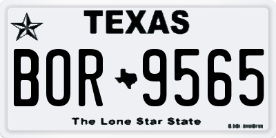 TX license plate BOR9565