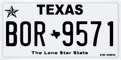 TX license plate BOR9571