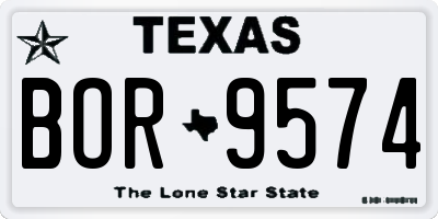 TX license plate BOR9574