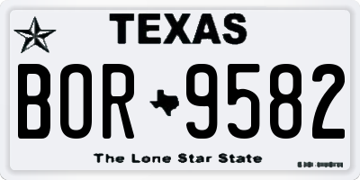 TX license plate BOR9582