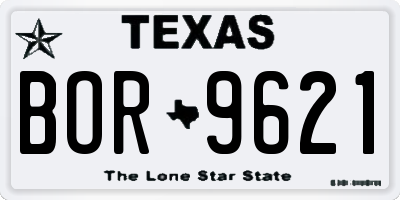 TX license plate BOR9621