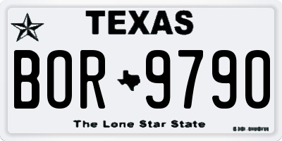 TX license plate BOR9790