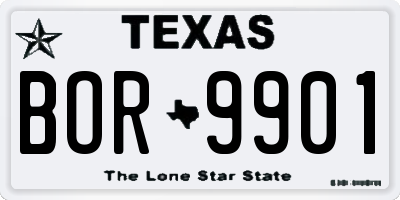 TX license plate BOR9901