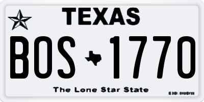 TX license plate BOS1770