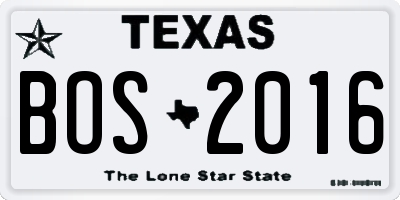 TX license plate BOS2016