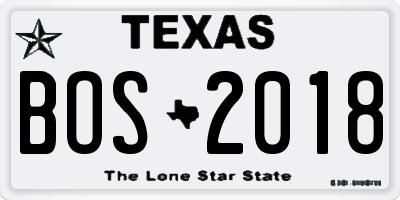 TX license plate BOS2018