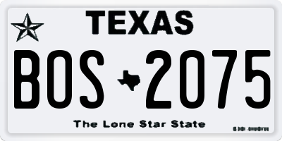 TX license plate BOS2075