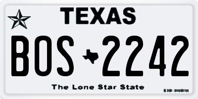 TX license plate BOS2242