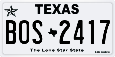 TX license plate BOS2417