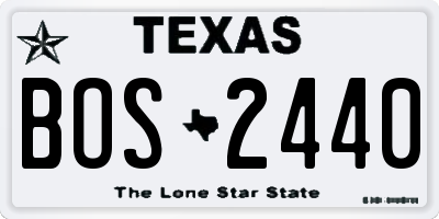 TX license plate BOS2440