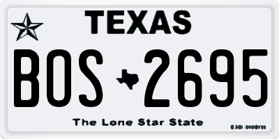 TX license plate BOS2695