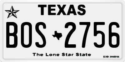TX license plate BOS2756