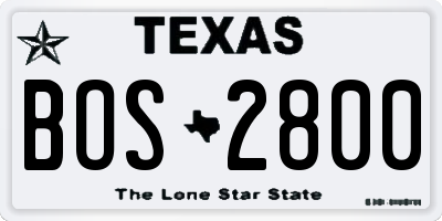 TX license plate BOS2800