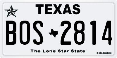 TX license plate BOS2814