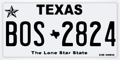 TX license plate BOS2824