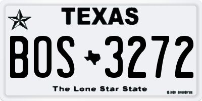 TX license plate BOS3272